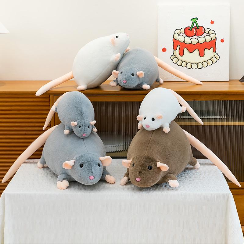 Cartoon Sleeping Hamster Plush Toy Doll - Animal Figure Gift 35cm 100g белый