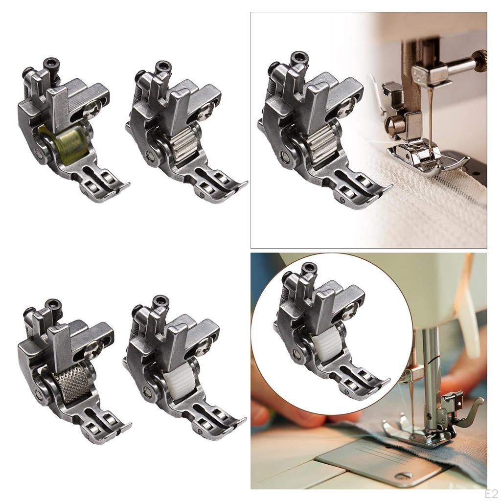 Heavy Duty Sewing Machine Attachment - Durable Steel Roller Presser Foot for Thick Fabrics