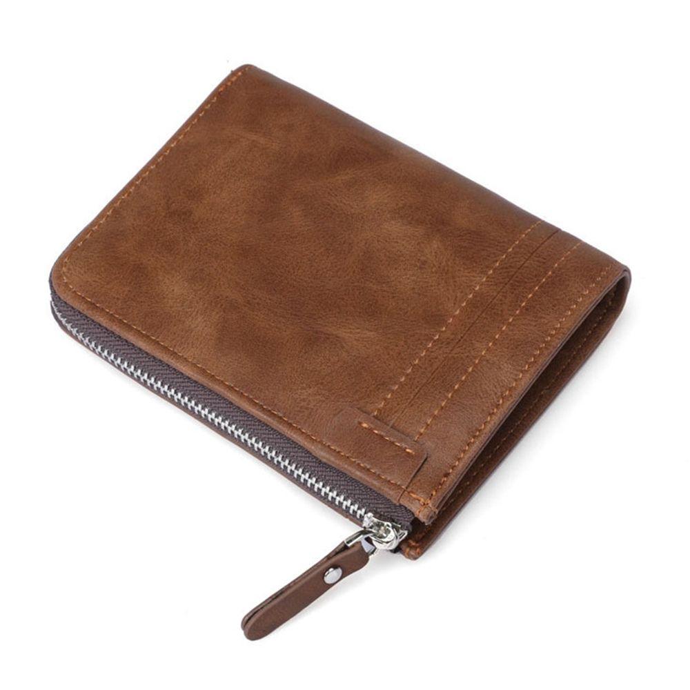 Ultra-thin PU Leather Business Card Case Casual Male Purses Money Clips Short Coin Purse Men Wallet