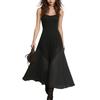 Sleeveless Scoop Neck Maxi Dress for Women Casual Solid Flowy A Line Long Dress with Scalloped Hem Summer Sundress