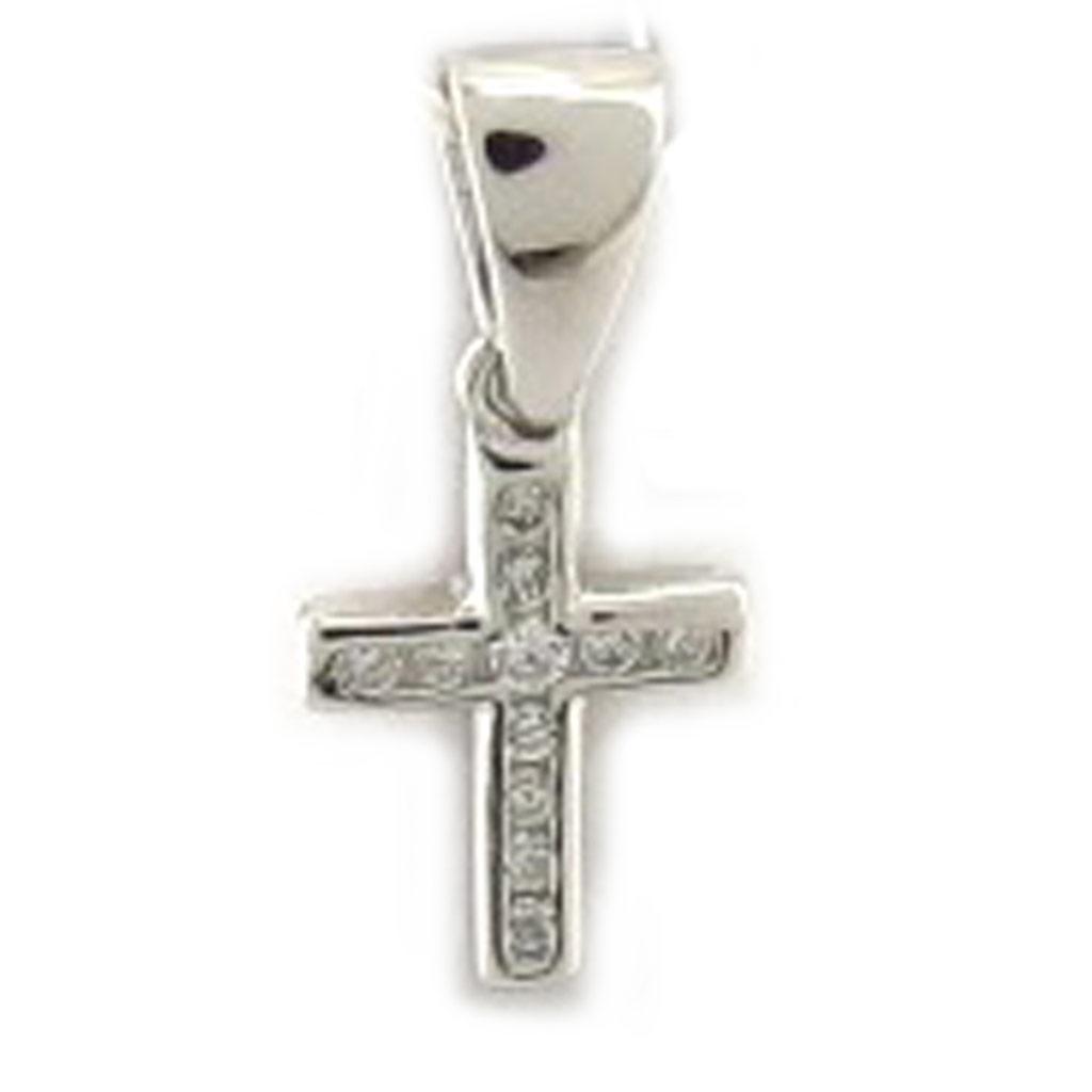 Les Trésors De Lily [K6685] - Λευκό ασημένιο μενταγιόν 'Σταυρός'