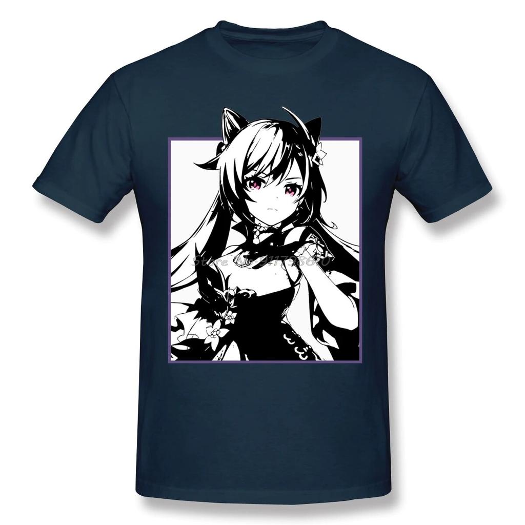Keqing Genshin Impact T Shirt Harajuku Oversized O-neck Cotton Short Sleeve T-shirt Tees Harajuku Streetwear