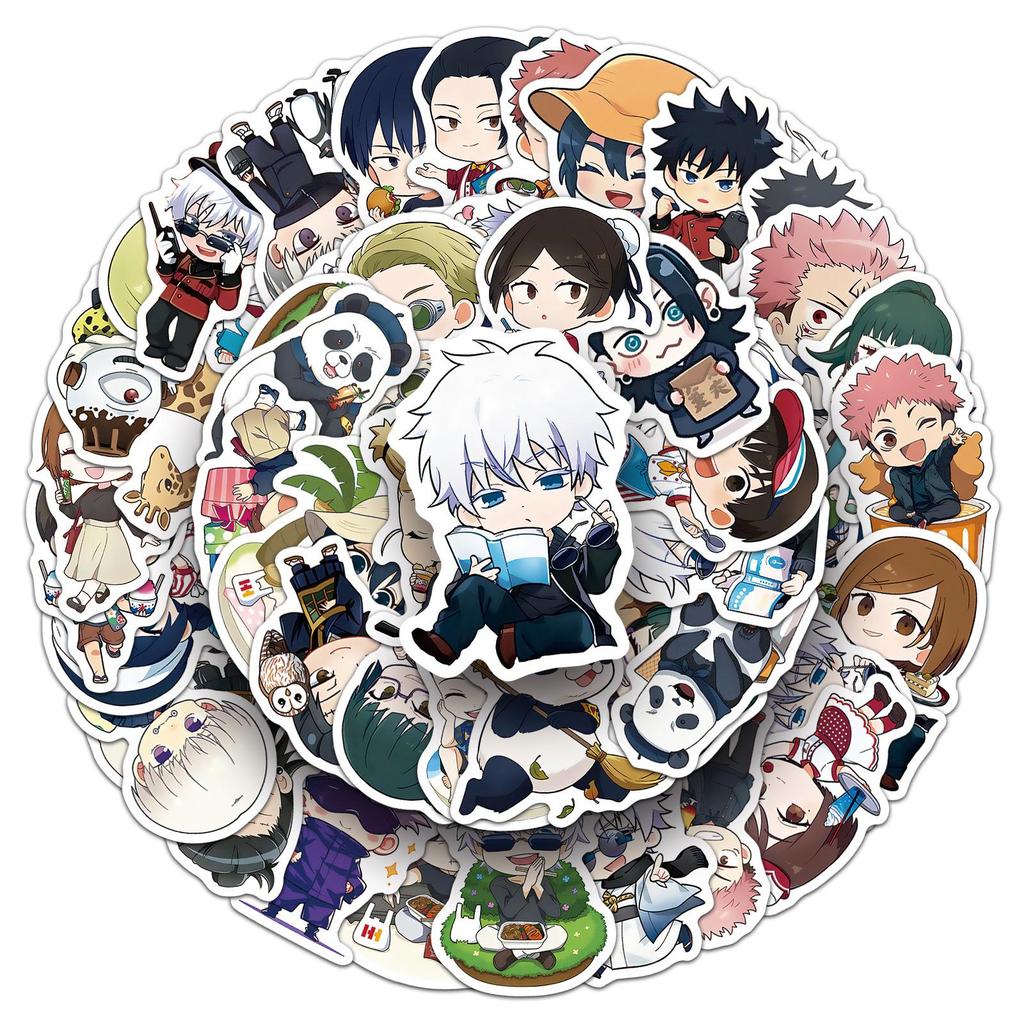 50 Cute Jujutsu Kaisen Stickers: Megumi Fushiguro for Notebooks, Earphones, Journals, and Phone Cases.