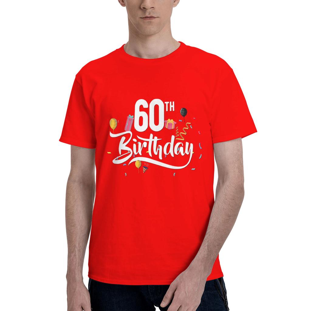 60th birthday Men T Shirt 60 Birthday Vintage Tees Short Sleeve Round Collar Cotton Party Clothing TShirt