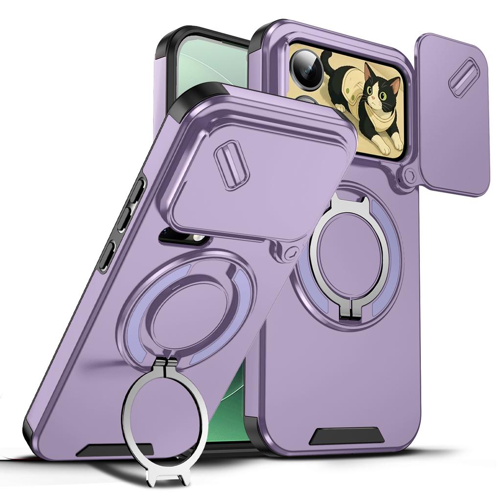 Für Xiaomi 17 Pro Max Hülle Xiaomi 17 Pro Cover mi 17Pro Magnetischer Ring Rüstung Schiebe-Kameraobjektiv-Hülle Magsafe Kabellose Ladeabdeckung