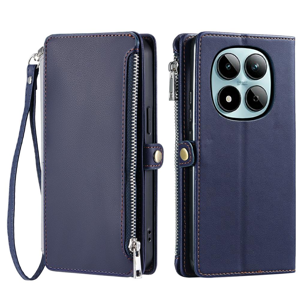 For Xiaomi Redmi Note 15 Pro 5G (Global) Case TPU + PU Leather Wallet Phone Cover with Wrist Strap