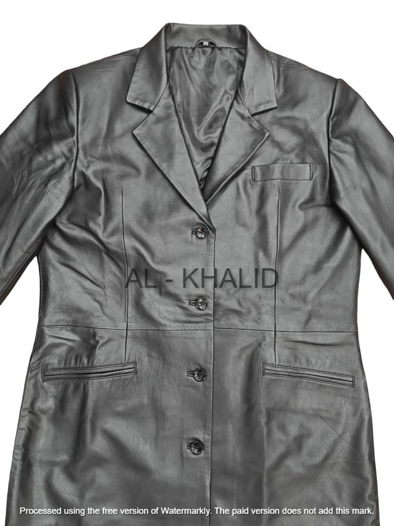 BLACK Women's Trench Coat Real Lambskin Handmade Long Stylish Casual Coat Formal