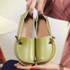 Women's Leather Shoes Flat Bottom Ladies Casual Mom Shoes Soft Loafers Women's Shallow Summer Comfort Flats Nursing Shoes Female