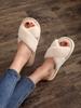 Mao Mao Slippers Home Indoor Slippers Floor Silent Fashion Leaky Toe Cotton Slippers Fluffy Slippers