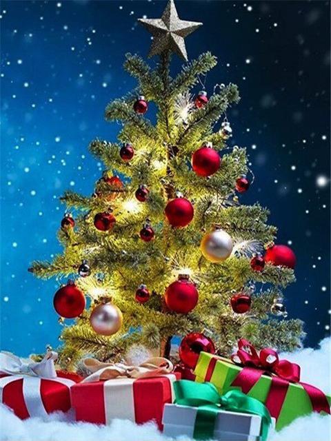 Diy 5d Full Diamond Malba Výšivka Čtvercová Kulatá Vrtačka Vánoční Strom Zvonek Mozaika Nábytek Dekorace Ruční výroba Hobby dárek