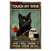 Vintage Turquoise Cat Metal Poster, I Drink Wine Wall Tin Sign, Retro Frogs, Wine Plate for Elf Bar, Pub and Garden Decor, WY52