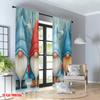 Set Of 2 Flat Printing Christmas Hot Party Curtains Gnomes Snow Forest Digital Printed Polyester Drapes Festive Wall Made