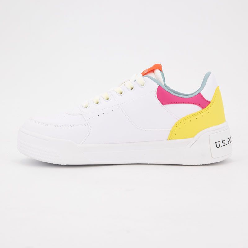 Baskets blanches basses avec lacets Femme US POLO