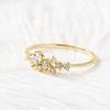 Elegant 18k Gold Plated Diamond Ring For Women With Floral Design And Adjustable Sizes