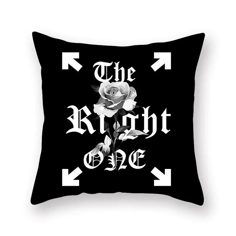 45x45cm Fashion Black Grey Lip Eye Print Pattern Pillow Case Home Living Room Sofa Decoration Cushion Cover