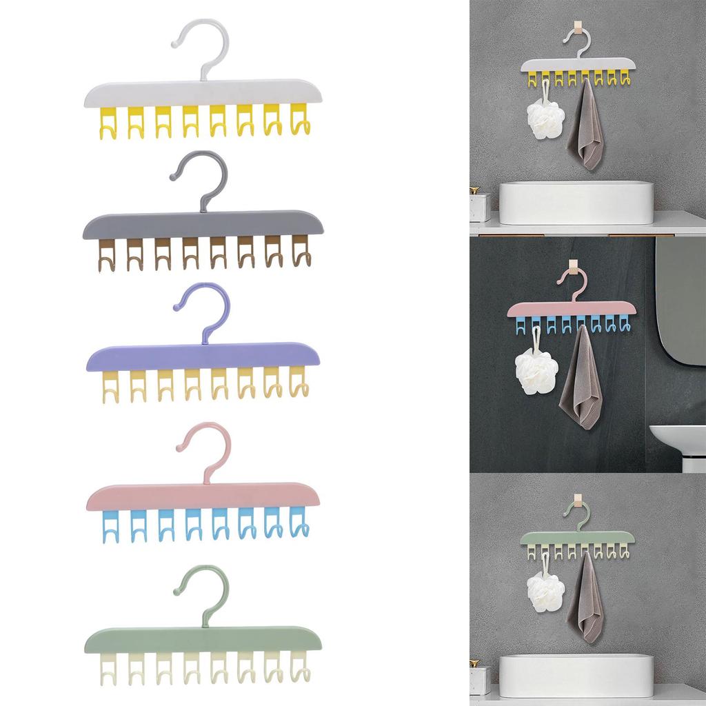 Rotating Space Save Belts Organizer Closet Door Shawls 8 Hooks Rack