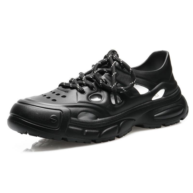 

Sandal personalized beach shoes thick sole heightening seaside hole shoes men s summer casual outdoor wear overalls sandals 43 чорний