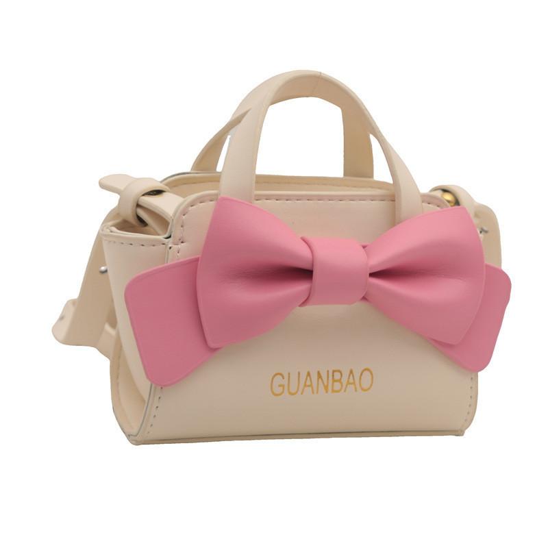 

Trendy Mini Shoulder Bag For Kids With Stylish Bow Design In White Pink And Purple белый