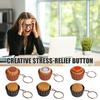 3D-gedruckter Dessert-Klicker-Schlüsselanhänger Stressabbau Cupcake-Dekompressionsknopf Fidget-Schlüsselring Tasche Rucksack Geldbörse Anhänger