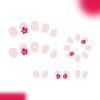 24Pcs Glossy French False Nail Short Square Press On Nail White Glitters Design ABS Matte Daily Use