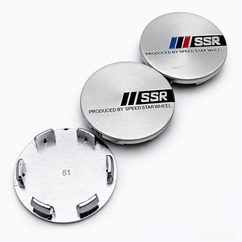 4pcs 51mm 46mm SSR Logo Emblem Badge Car Wheel Center Caps Rim Hub Center Dust Cover Wheel Hubcaps Replace Car Accessrories