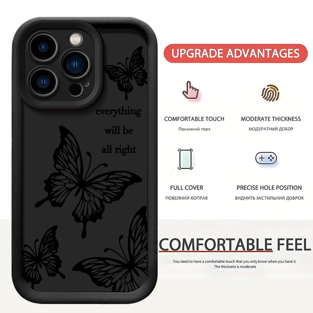 Lucky Butterfly iPhone 15/16/17 Black Groove Sandstone Sky Eye Staircase Case