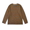 European Women's Oversized Gray-Orange Striped Long-Sleeve T-Shirt, Autumn 2025 Collection – Soft, Comfortable, and Versatile.