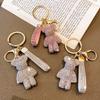 Handmade Rhinestone Bear Pendant for Women Bag Men Car Accessories Girl Gift Anime Animal Metal Bag Charm