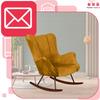 Scandinavian Vika Wing Chair, Rocking, On Runners, Family Meble, Mustard Yellow