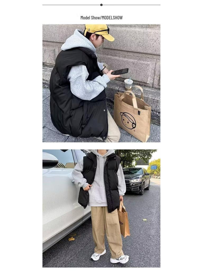 Unisex 2024 Cotton Vest: Stylish, Warm, Plus-Size Sleeveless Jacket for Autumn/Winter