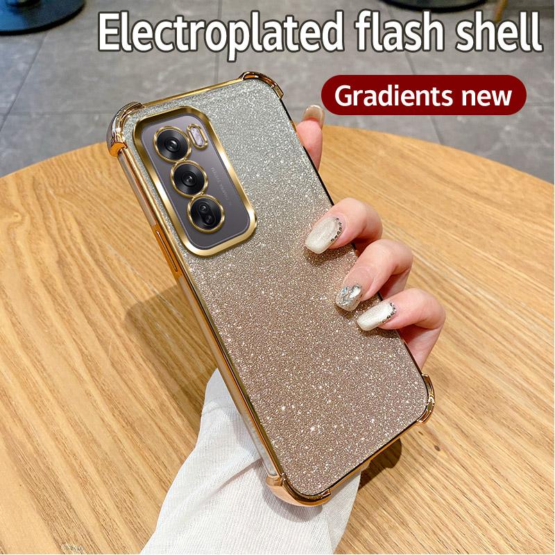 

Luxury Plating Clear Shockproof Glitter Phone Case For OPPO Reno 12 11 10 9 8 Pro 5 6 7 8 Lite 12F 11F 5Z 7Z 8Z 8T 4G 5G Cover Reno 8T 4G