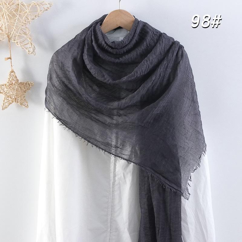 Sciarpa da donna in cotone lino seta - Per tutte le stagioni, colore unito, versatile foulard per testa e parasole
