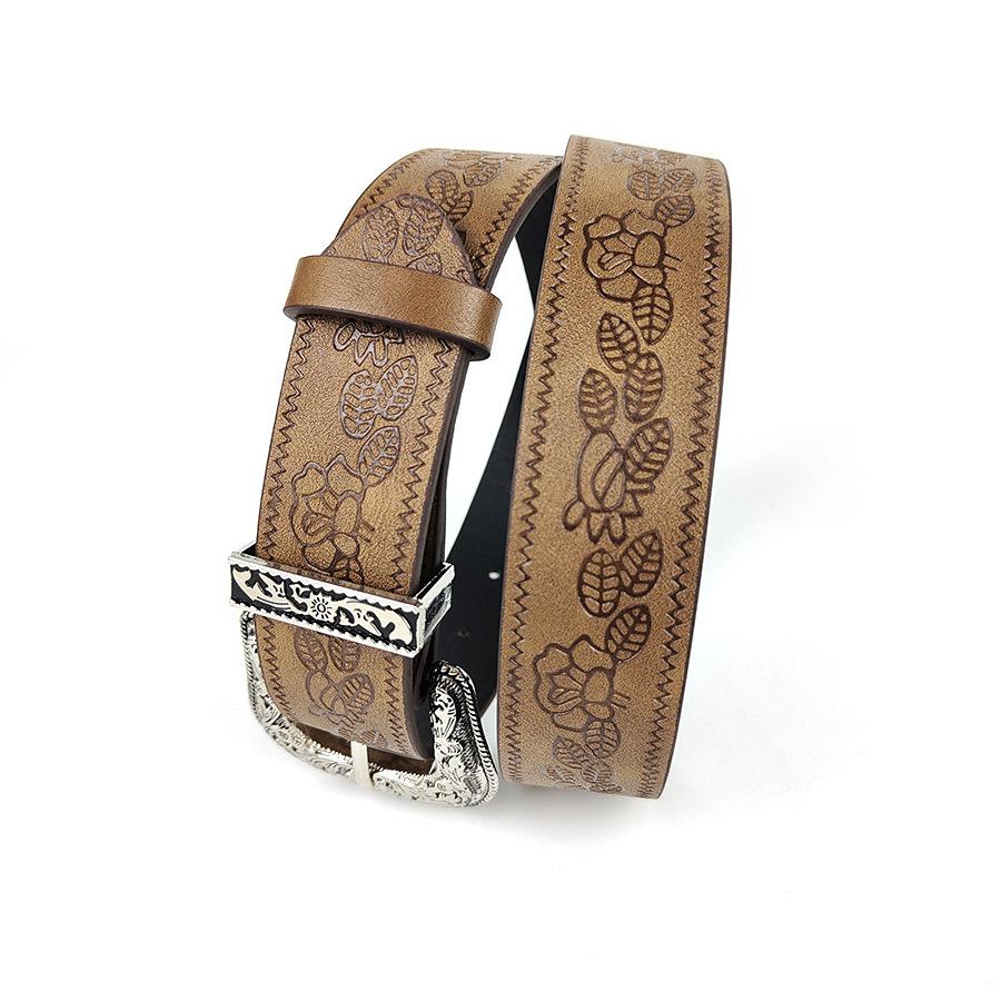 Clasic Brown Women Fashion Belt Adjustable for Dress Jeans, Bohemian Vintage Waist Belt for Women