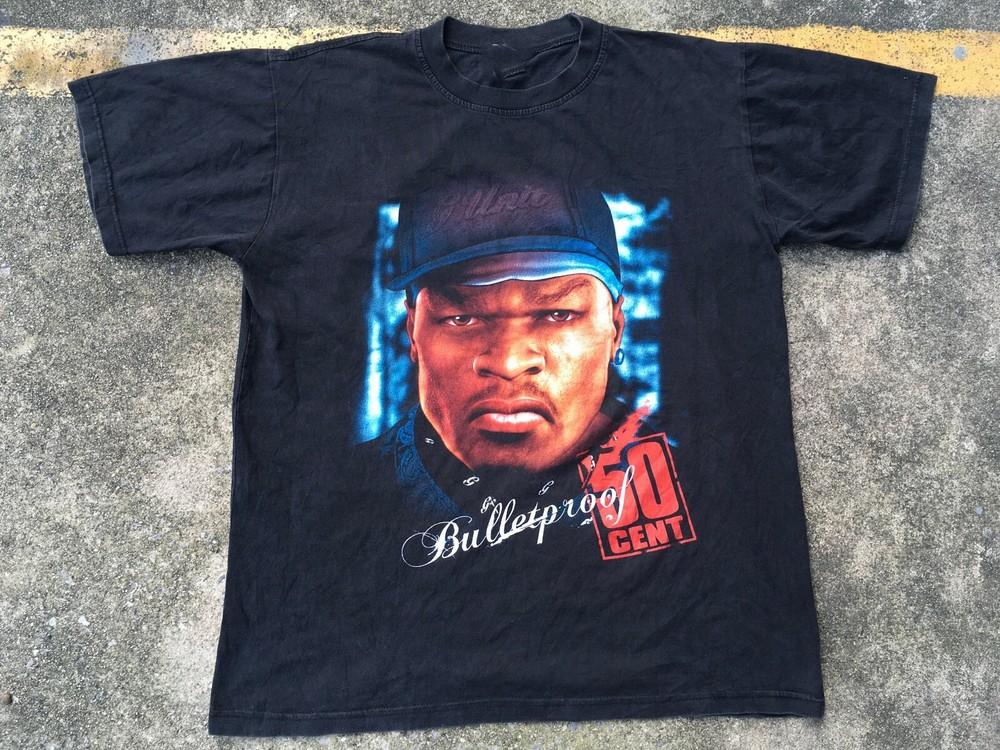 50 Cent Bulletproof Front Black Men S5XL Christmas Tshirt Unisex T-Shirt XL