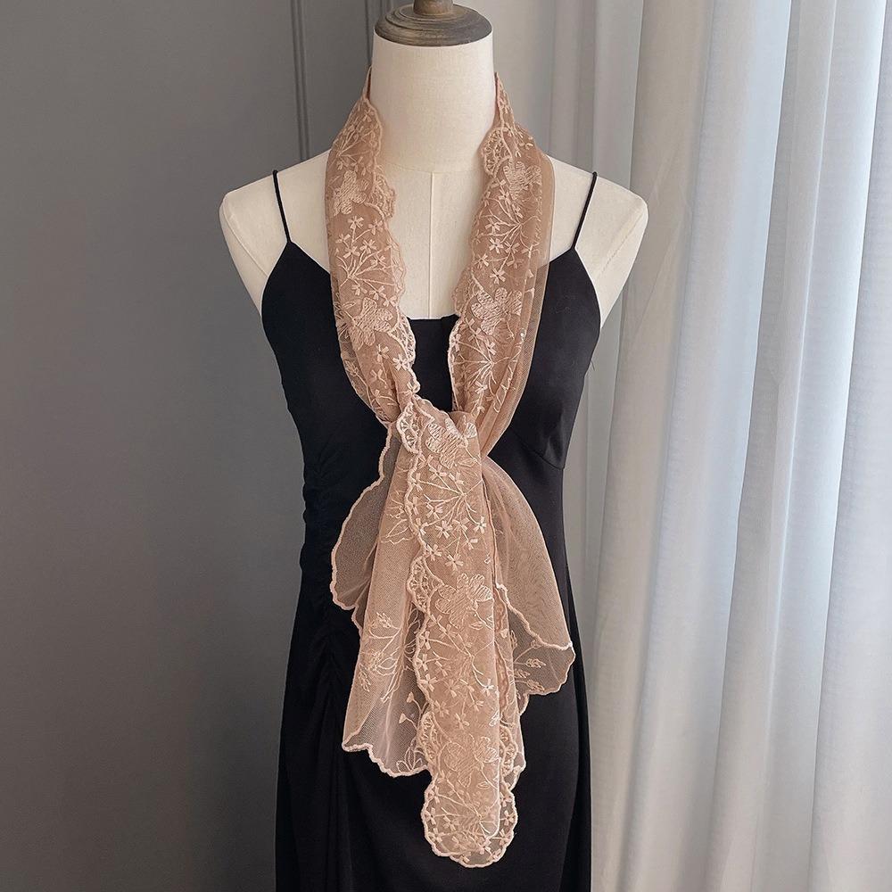 

Елегантний жіночий мереживний шарф Довга жіноча хустка Універсальна сонцезахисна шаль для жінок кавовий