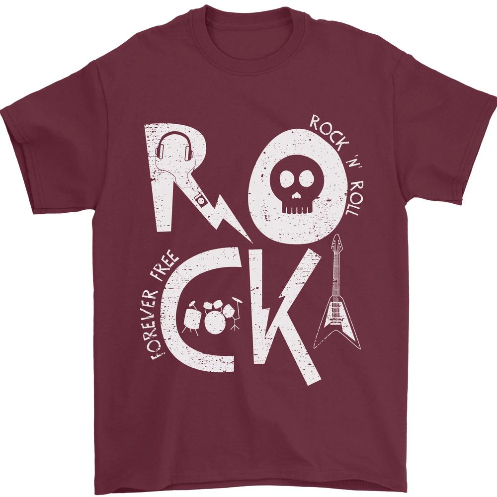 Rock Music Symbols Guitar Skull Unisexs TShirt 100 Cotton S