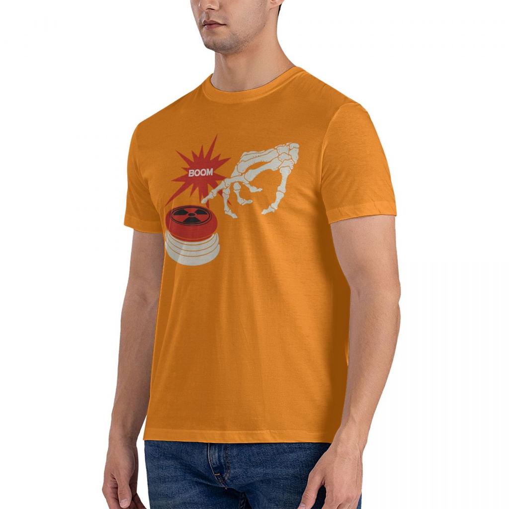 2024 Streetwear Koszulka Męska z Nadrukiem Bomby i Guzików Retro Prana Góra T-shirty Harajuku