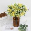 4pcs Plastic Fake Flower Artificial Eucalyptus Gypsophila Bouquet Restaurant Decoration Green Eucalyptus Leaf Simulation Flowers