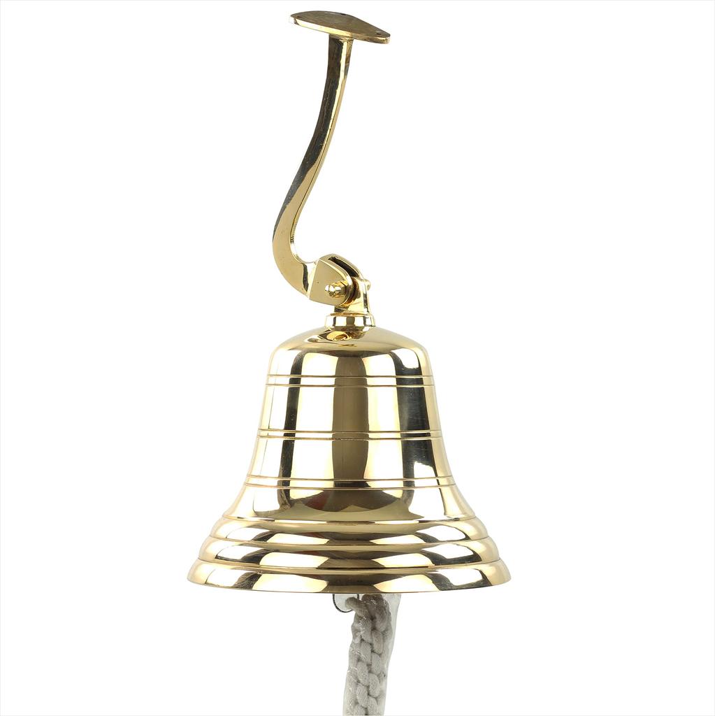 Authentic Solid Large Size 7" Nautical Maritime Brass Ship Bell with Wall Mounted Bracket | Nagina International L42-I3R-V4W