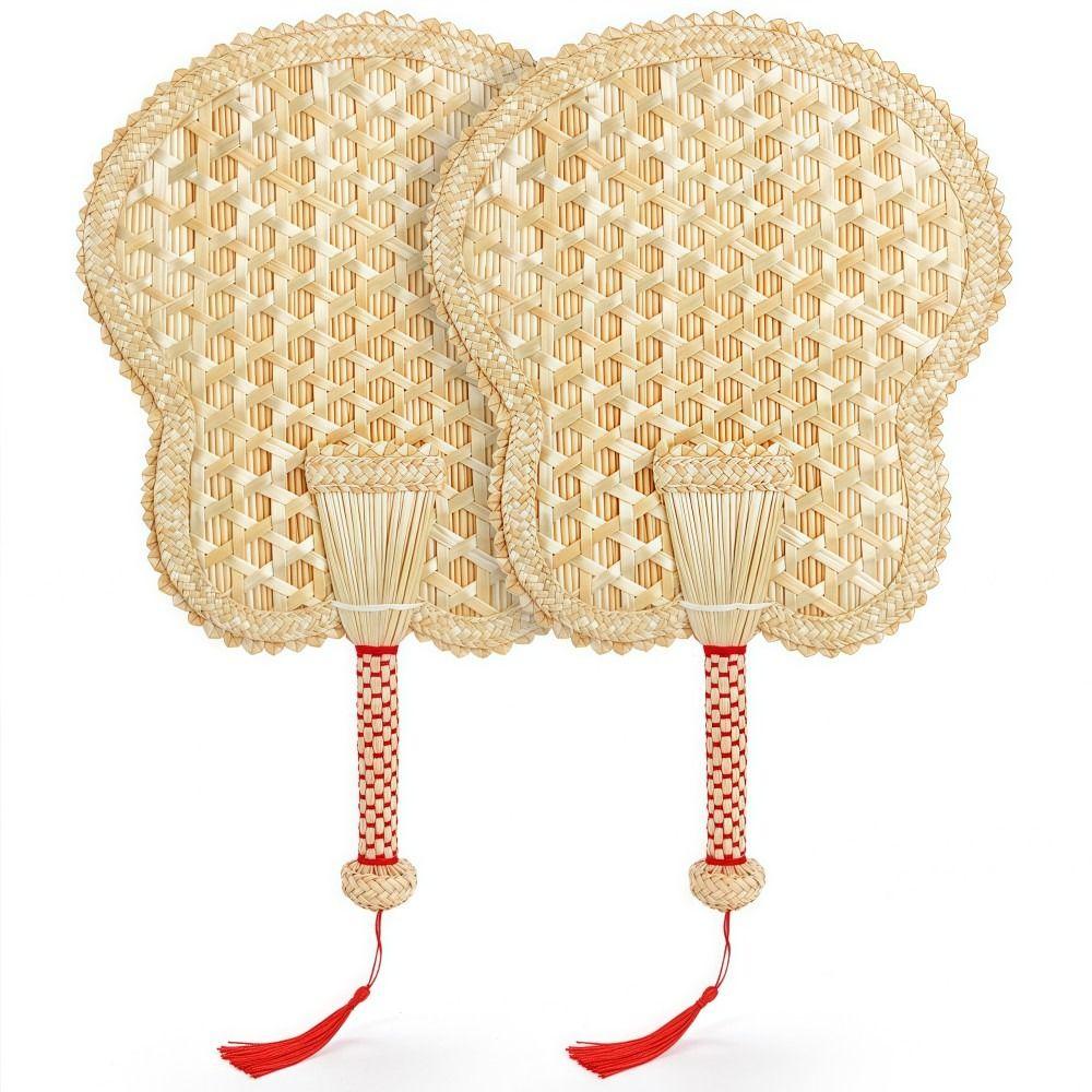 Hand Woven Handheld Fan Rustic Chinese Manual Fan Personality Camping Fan  For Summer Cooling