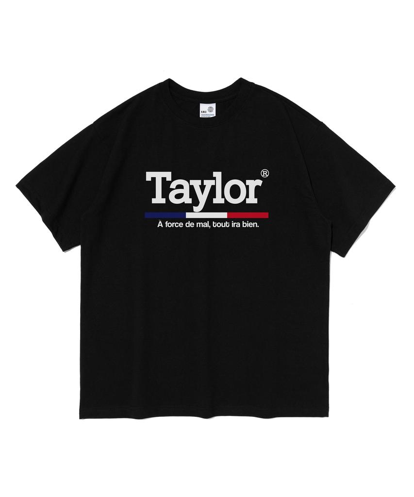 TAILOR STUDIO Typo Oversized Short Sleeve T-Shirt (Black)
