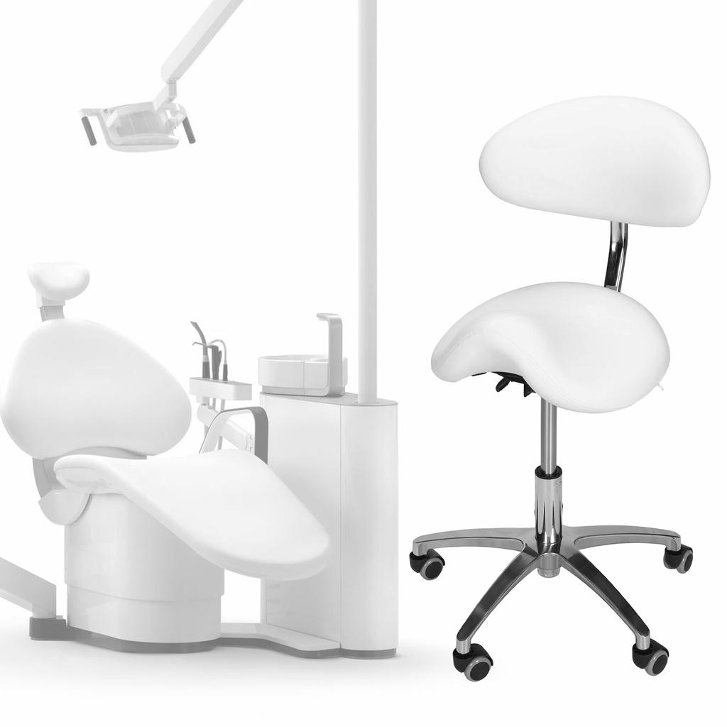 Saddle Stool with Wheels Saddle Stool Chair with Back Support 19.93-21.65in Height for Home Office Salon Spa Kitchen Tattoo