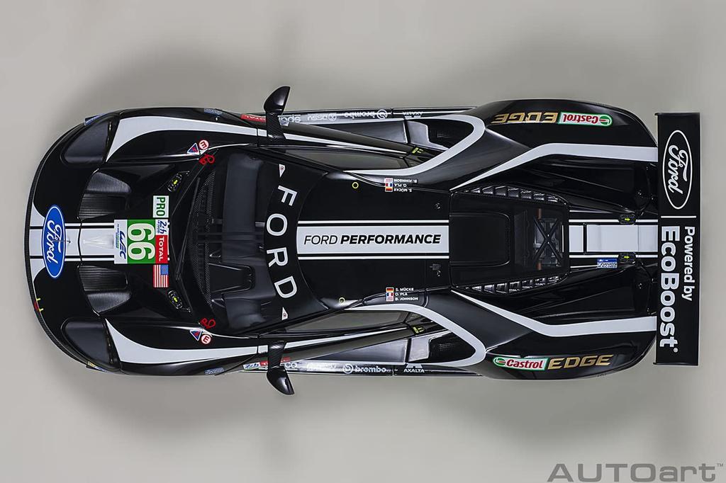 AUTOart 1/18 Scale Finished Model 81910 Ford GT 2019 #66 Le Mans 24 Hours LMGTE Pro Class Black/White