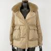 OFTBUY Autumn Winter Fashion Fox Fur Collar Spliced 90% White Duck Down Thickened Warm Women Korean Style Loose Casual Down Jacket