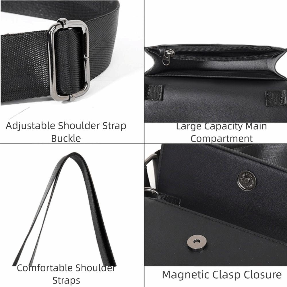 Pu Male Crossbody Bag Large Capacity Rectangular Shoulder Bag Simple Men's Messenger Bag  Work