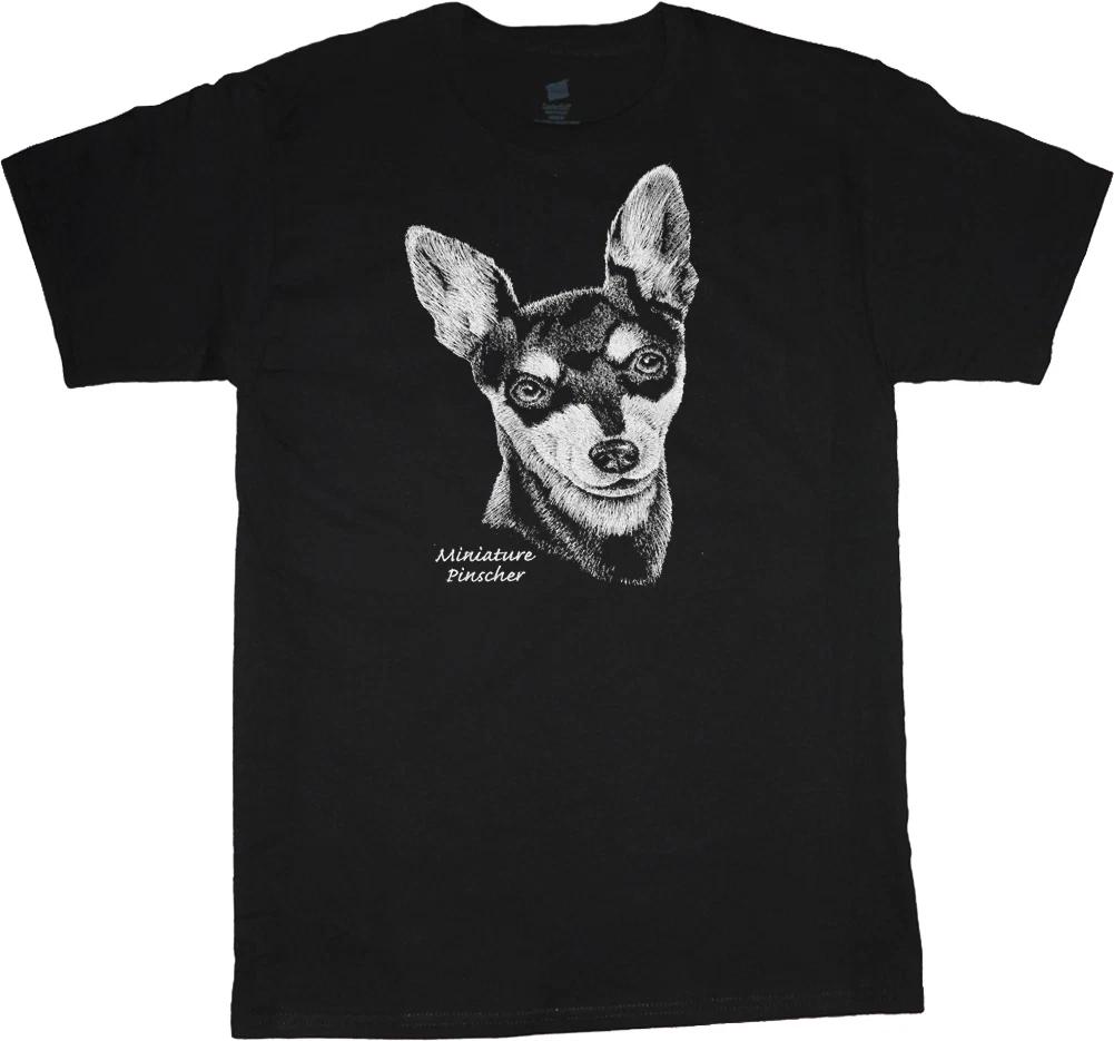 Miniature Pinscher shirt dog breed t-shirt men's t-shirt black tee white design