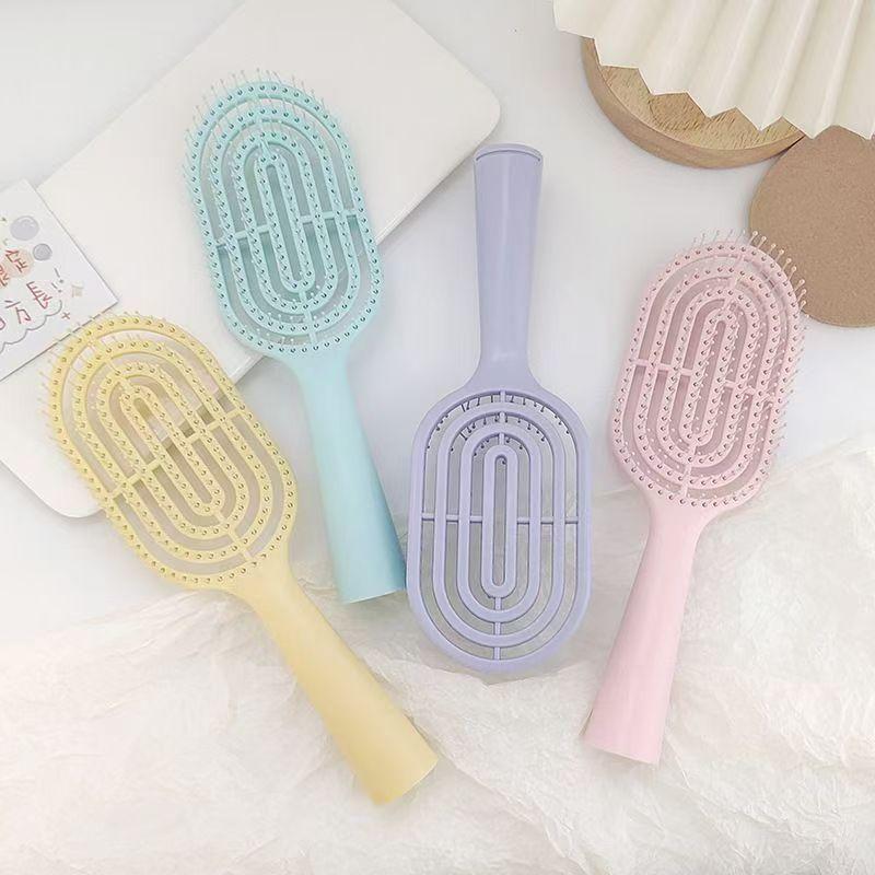 Rib comb comb fluffy high cranial top massage comb hair comb travel portable large curved comb styling special fluffy pink - 1 piece