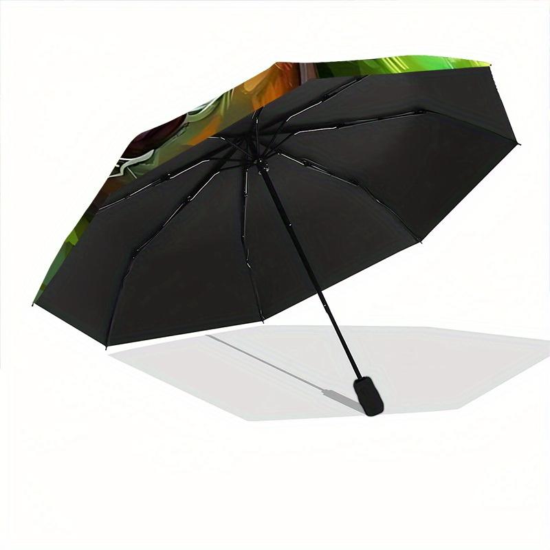 1pc Parrot Feathers Automatic Open/Close Exquisite Umbrella Sturdy Iron Frame, Compact Travel Umbrella, Intricate Design Umbrella A0829087