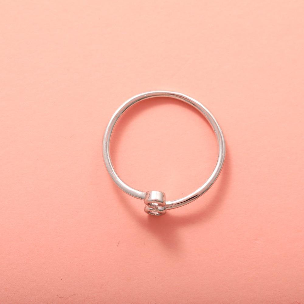 Adjustable Japanese-Korean Double Diamond Ring with Copper Micro-Set Zircon