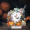 Acrylic Special Shaped Halloween Pumpkin DIY Crystal Diamond Clock Kit Diamond Painting Clock Handicraft for Home Table Decor